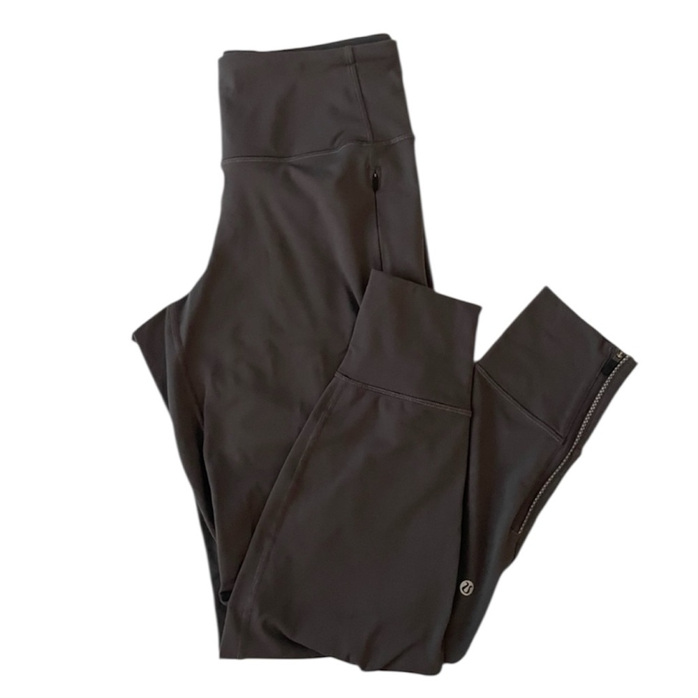 Lululemon Wunder Under Pant *Zipper Ankle Dark Gray Womens 6